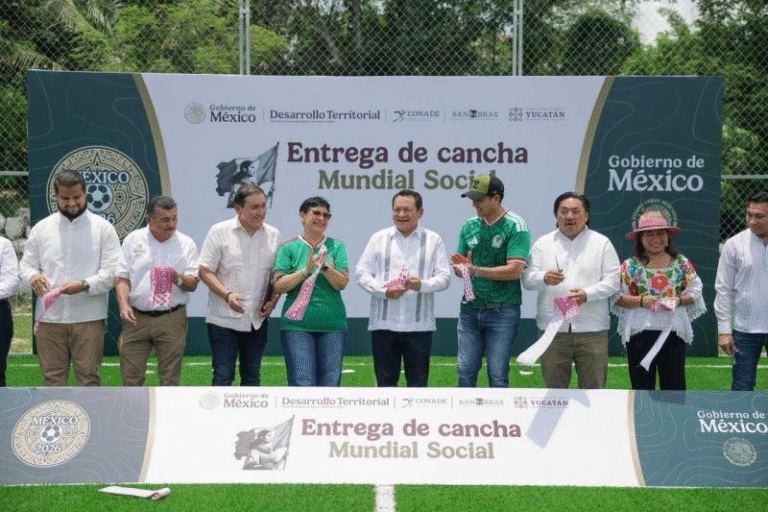Tecoh estrena cancha deportiva para fortalecer la convivencia y el bienestar dentro del Renacimiento Maya