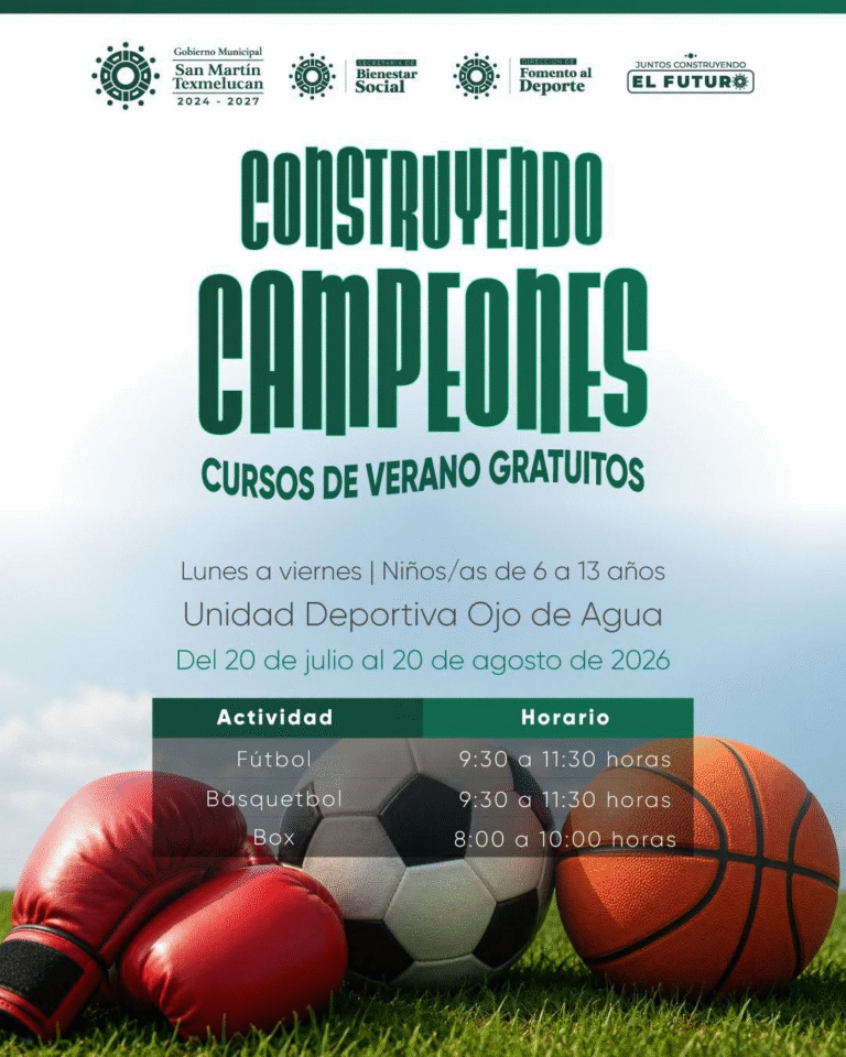 San Martín Texmelucan abre inscripciones para cursos de verano deportivos gratuitos