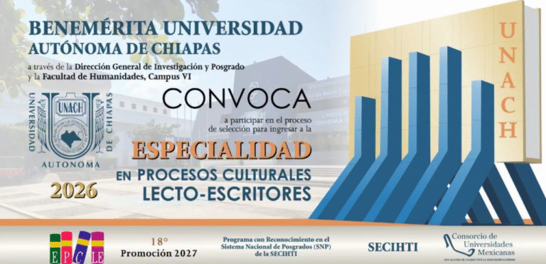 UNACH abre convocatoria 2026 para la Especialidad en Procesos Culturales Lecto-Escritores