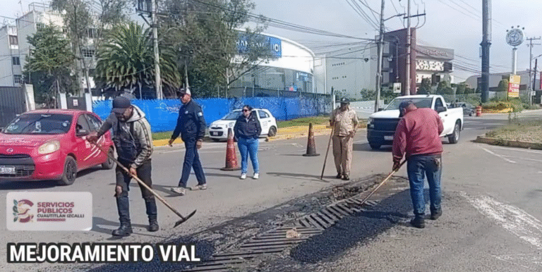 Cuautitlán Izcalli fortalece mantenimiento vial con trabajos de bacheo en distintos puntos del municipio
