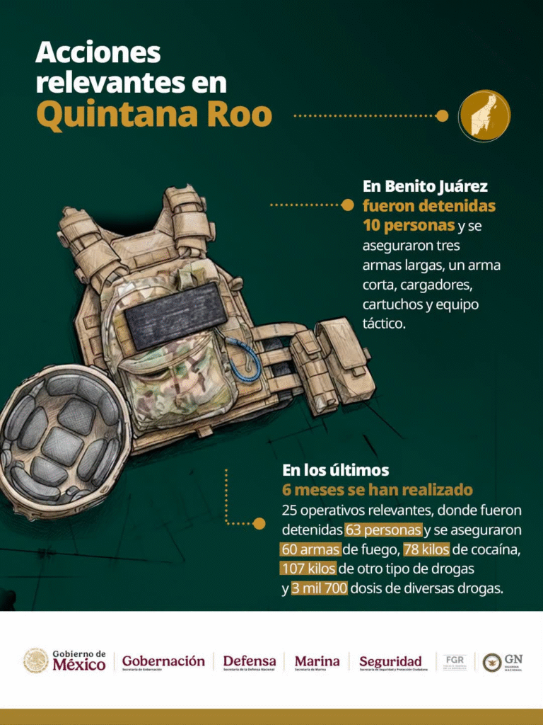 Gabinete de Seguridad fortalece acciones contra grupos delictivos en Quintana Roo: Omar García Harfuch