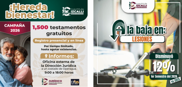 Cuautitlán Izcalli reduce 12% las lesiones dolosas durante el primer semestre de 2026