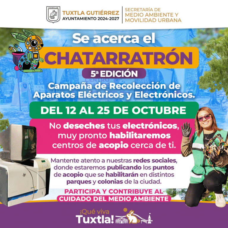 Tuxtla prepara la quinta edición del “Chatarratrón” para recolectar residuos electrónicos