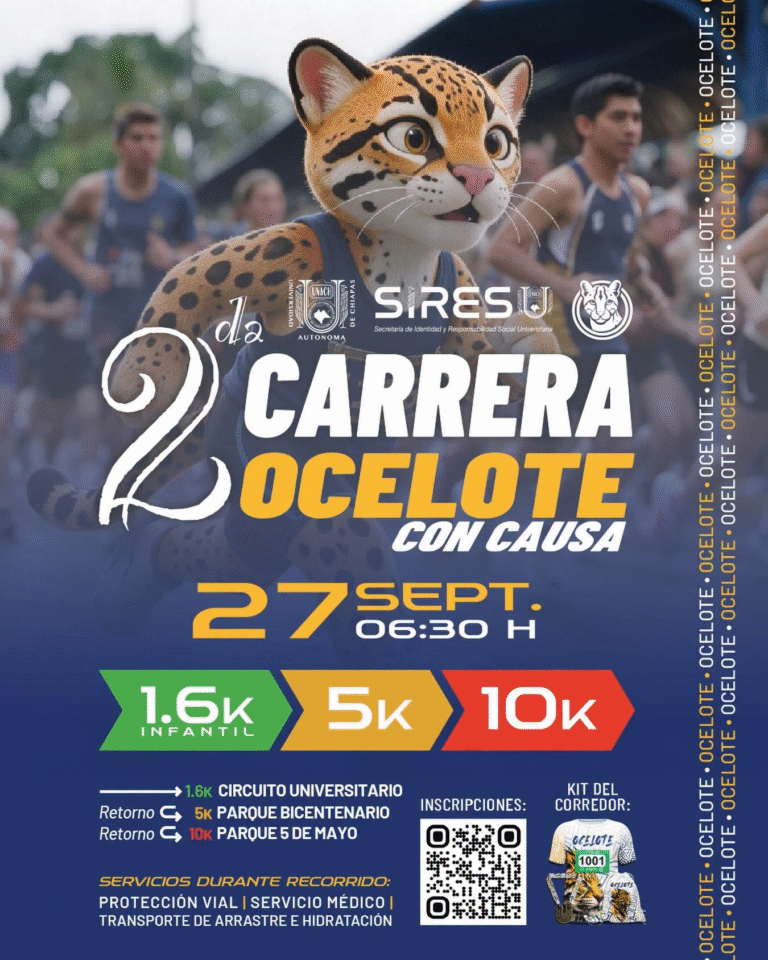 UNACH invita a vivir la “Carrera Ocelote con Causa” el próximo 27 de septiembre