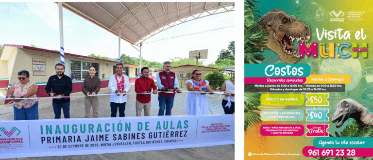 Eduardo Ramírez inaugura obras educativas con inversión superior a 3.6 millones de pesos en Tuxtla Gutiérrez