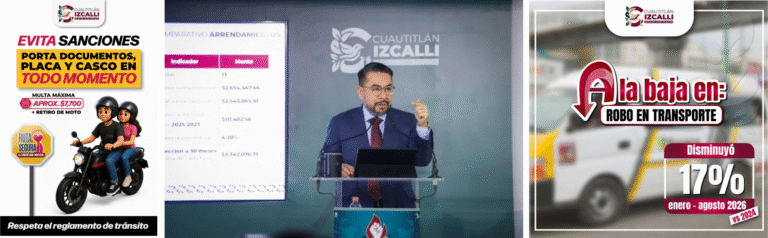 Cuautitlán Izcalli reporta reducción de hasta 17.96% en arrendamiento vehicular frente a la administración anterior