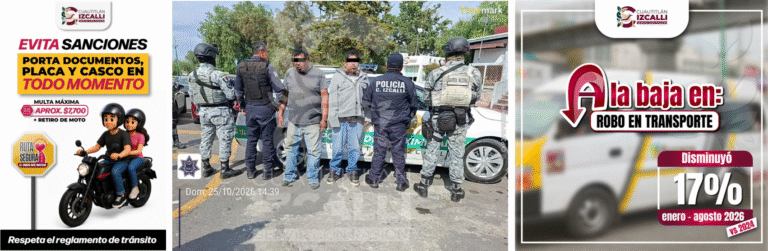 Policía de Cuautitlán Izcalli detiene a dos personas tras atropellamiento en San Francisco Tepojaco