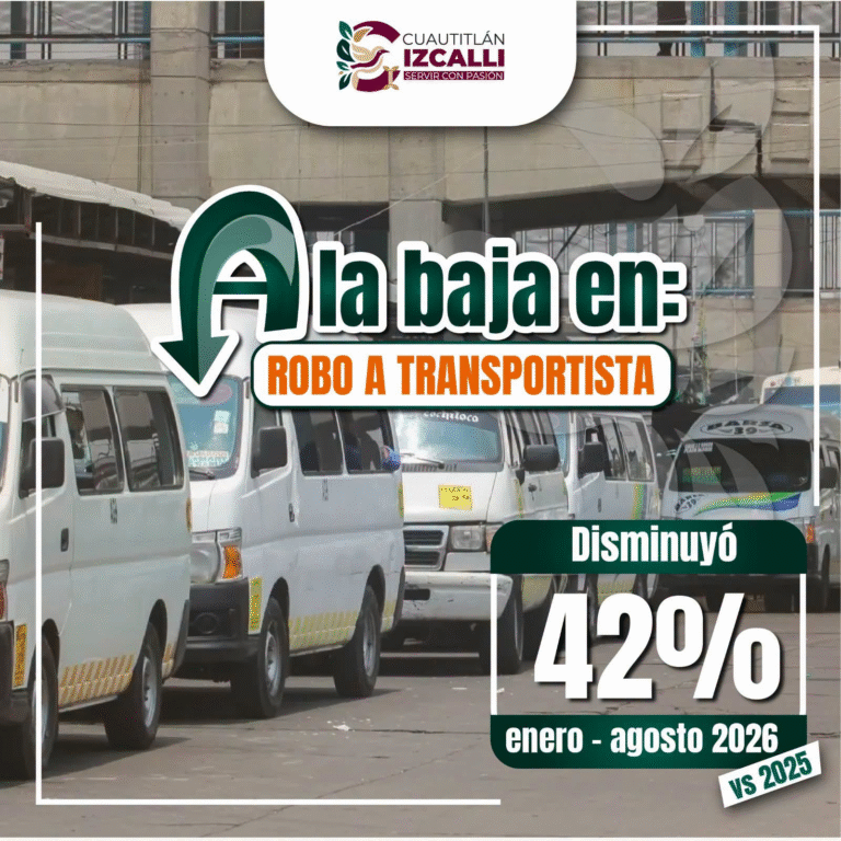 Cuautitlán Izcalli reduce 42% el robo a transportista y recupera carga valuada en 60 mil dólares